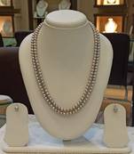 Grey pearl necklaces