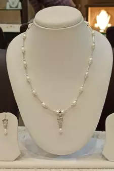White pearl necklaces