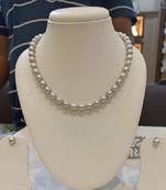 Grey pearl necklaces