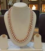 Pink pearl necklaces