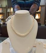 White pearl necklaces