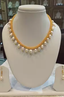 White pearl necklaces