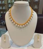 White pearl necklaces