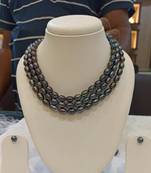 Grey pearl necklaces