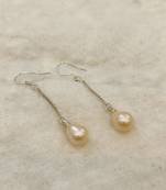 Pink pearl earrings