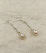 White pearl earrings