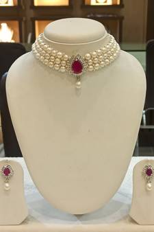 White pearl chokers