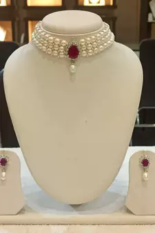White pearl chokers
