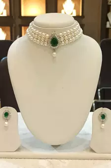 White pearl chokers