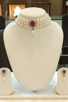 White pearl chokers