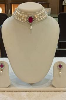 White pearl chokers
