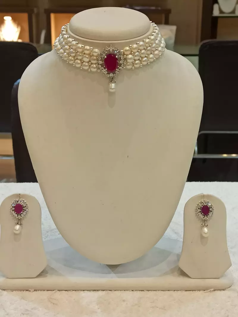 White pearl chokers