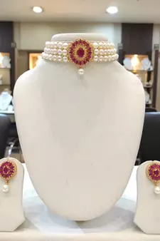 White pearl chokers