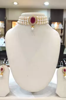 White pearl chokers