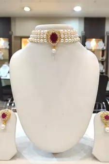 White pearl chokers