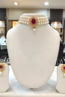 White pearl chokers