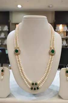 White pearl necklaces
