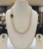 White pearl necklaces