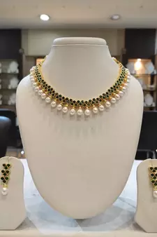 White pearl necklaces