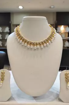 White pearl necklaces