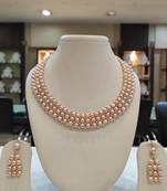 Pink pearl necklaces