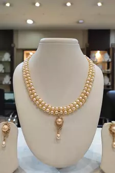 Pink pearl necklaces