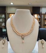 Pink pearl necklaces
