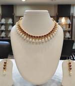 Pink pearl necklaces