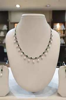 White pearl necklaces