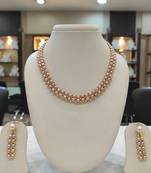 Pink pearl necklaces