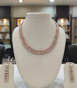 Pink pearl necklaces