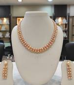Pink pearl necklaces