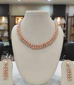 Pink pearl necklaces