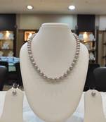 Grey pearl necklaces