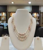 Multicolor pearl necklaces