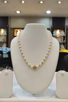 White pearl necklaces