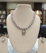 Grey pearl necklaces