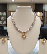 Grey pearl necklaces
