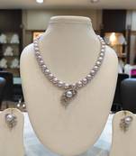 Grey pearl necklaces