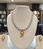 Grey pearl necklaces