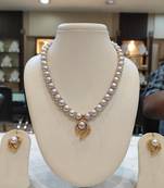 Grey pearl necklaces