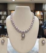 Grey pearl necklaces