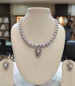 Grey pearl necklaces