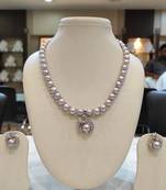 Grey pearl necklaces