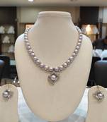 Grey pearl necklaces