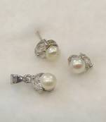 White pearl pendants