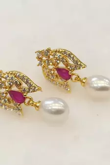 White pearl earrings