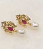 White pearl earrings