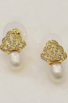 White pearl earrings
