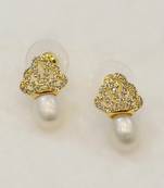 White pearl earrings